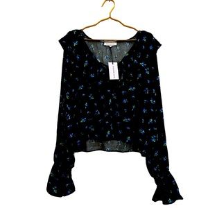 NWT We Wore What ReVolve NWT Watercolor Daisy Ruffle Top Blouse Women’s XL